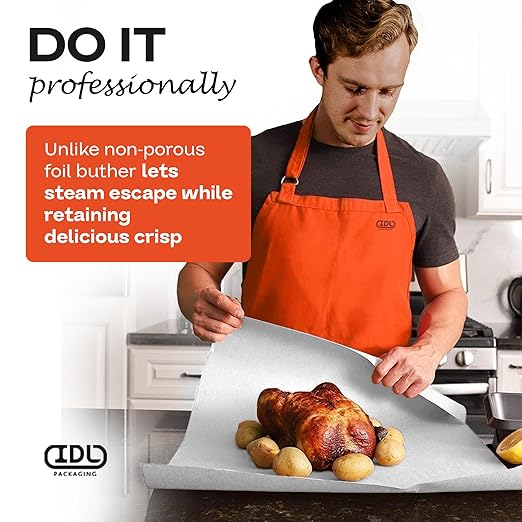 White Butcher Paper 36" x 2160" (180 feet) - USA-Made Natural Butcher Paper Roll for Meat and Fish - Uncoated, Unwaxed & Food-Grade Material for Smoker, Grilling & BBQ by IDL Packaging