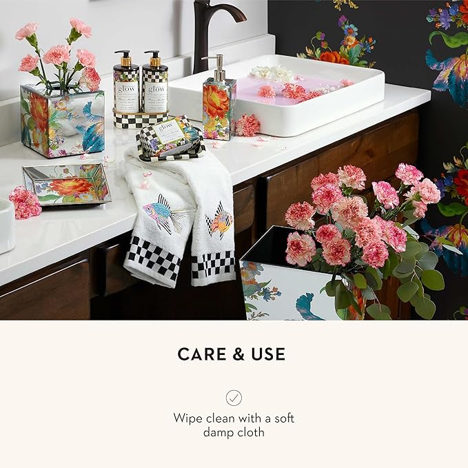 MACKENZIE-CHILDS Small Tray, Decorative Tray for Bathroom, Tray Decor, Flower Market Reflections