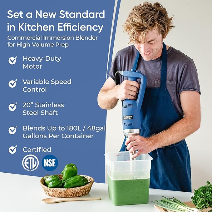Commercial Immersion Blender, Variable Speed, Heavy Duty 500W, 4000-16000 RPM, 20inch Shaft