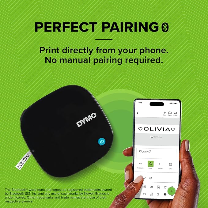 DYMO LetraTag 200B Bluetooth Label Maker Value Pack | Compact Label Printer | Connects Through Bluetooth Wireless Technology to iOS and Android | Includes 3 Assorted Label Tapes