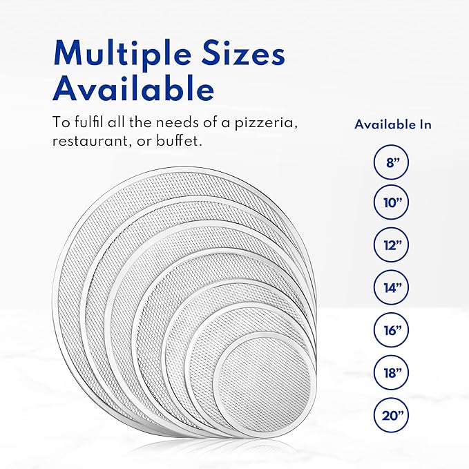 New Star Foodservice 50998 Restaurant-Grade Aluminum Pizza Baking Screen, Seamless, 20-Inch, Pack of 6