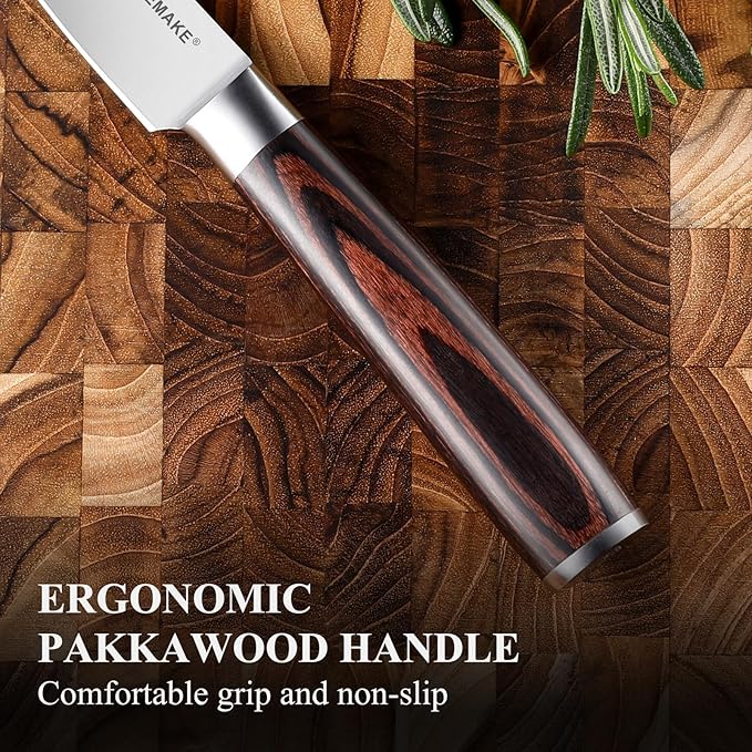 KEEMAKE 3.5 inch Paring Knife 3.5 Inch, Fruit Knife German High Carbon Stainless Steel Blade, Pakkawood Handle Small Kitchen Knife with Gift Box