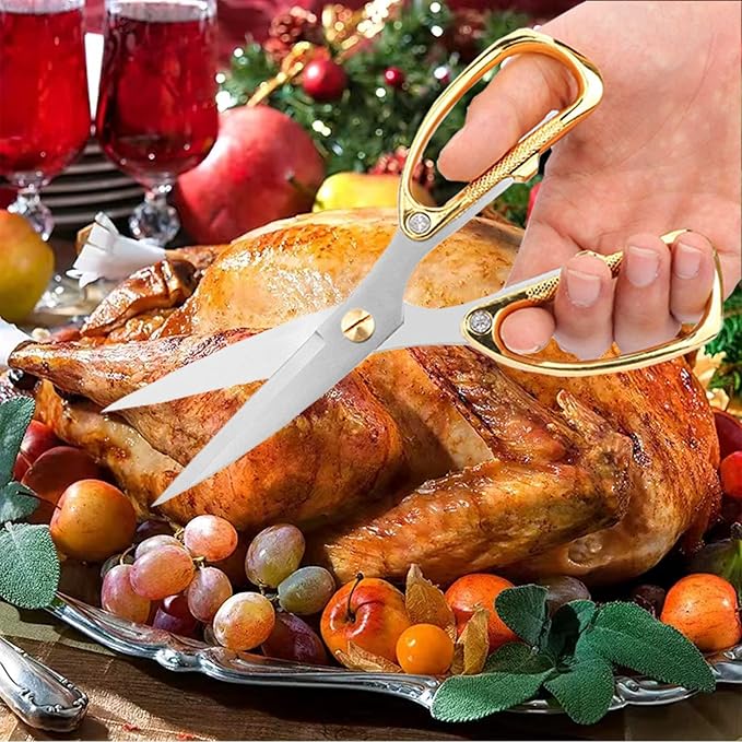 Premium Kitchen Shears 2-Pack Heavy Duty Poultry & Meat Scissors, Bone Shears for Cooking