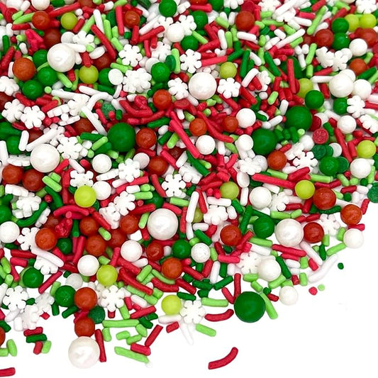 Manvscakes | Christmas sprinkles | Cake sprinkles | Cookie sprinkles | 4 ounce (Red, green, white)