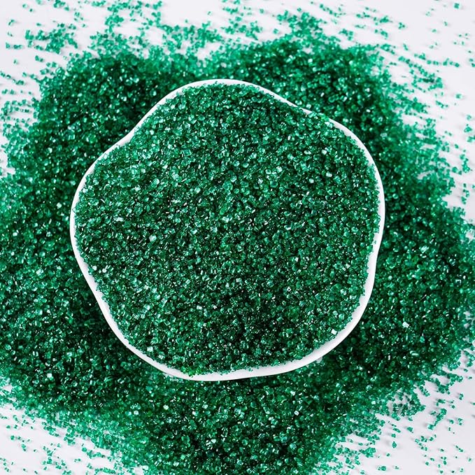 Kasvan Sanding Sugar Sprinkles - Edible Sugar Crystals, Baking Cake Decorations, Ice Cream Toppings cupcake Decorating, Wedding Party Chirstmas Supplies, 85g/3.2oz (Dark Green)