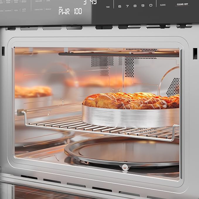 KoolMore 24 Inch Built-in Convection Oven and Microwave Combination with Broil, Soft Close Door, 1000 Watt Power, Stainless Steel Finish, Touch Control LCD Display (KM-CWO24-SS)