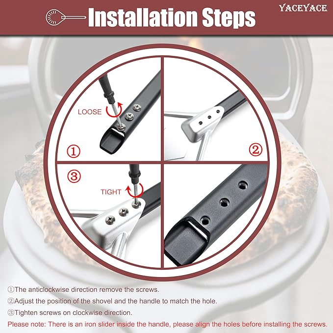 Pizza Turning Peel, 8-inch Metal Pizza Turner, Aluminum Turning Peel