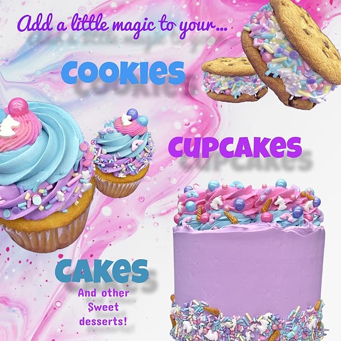 Manvscakes, pink sprinkles, valentines, cake sprinkles, gluten free, cookies, chocolate, fondant, princess topping, ice cream, edible, dessert decoration (Pink Blue)