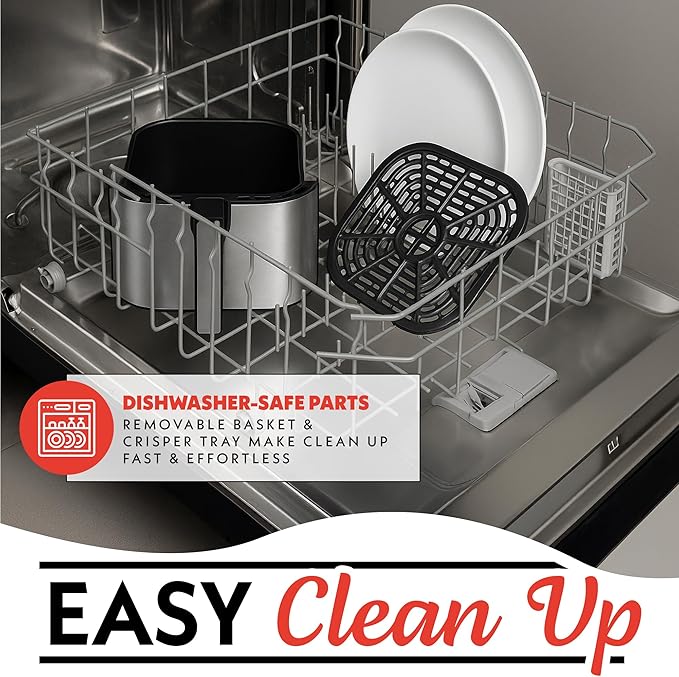 Gourmia Air Fryer Oven Digital Display 8 Quart Large AirFryer Cooker 12 Touch Cooking Presets, XL Air Fryer Basket 1700w Power Multifunction GAF856 Black and Stainless stainless steel air fryer