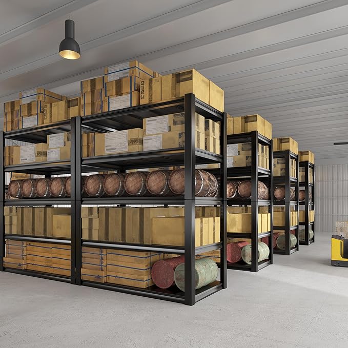 REIBII Storage Shelves Heavy Duty Garage Shelving 72" Adjustable Metal Shelves for Storage 5 Tier Garage Shelf Heavy Duty 2500LBS Basement Kitchen Pantry Shelf, 3 Pack