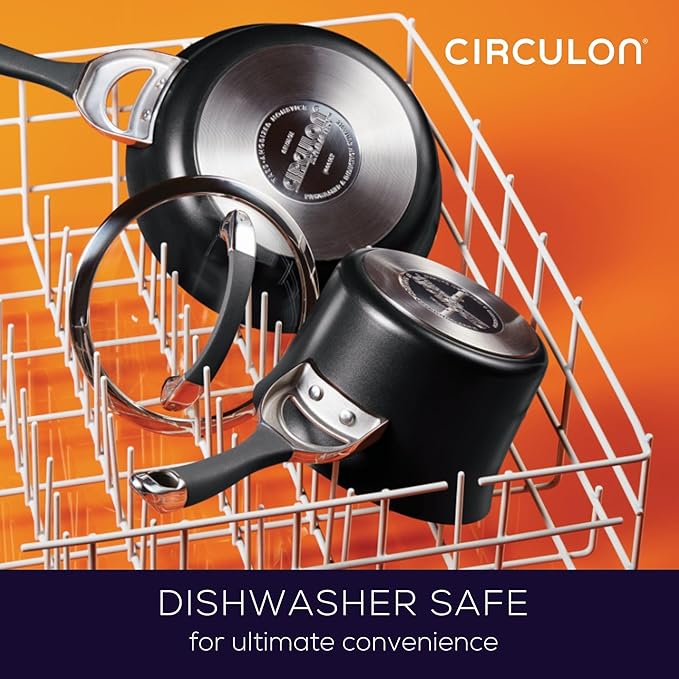 Circulon Symmetry Hard Anodized Nonstick Cookware Pots and Pans Set, 11-Piece, Black
