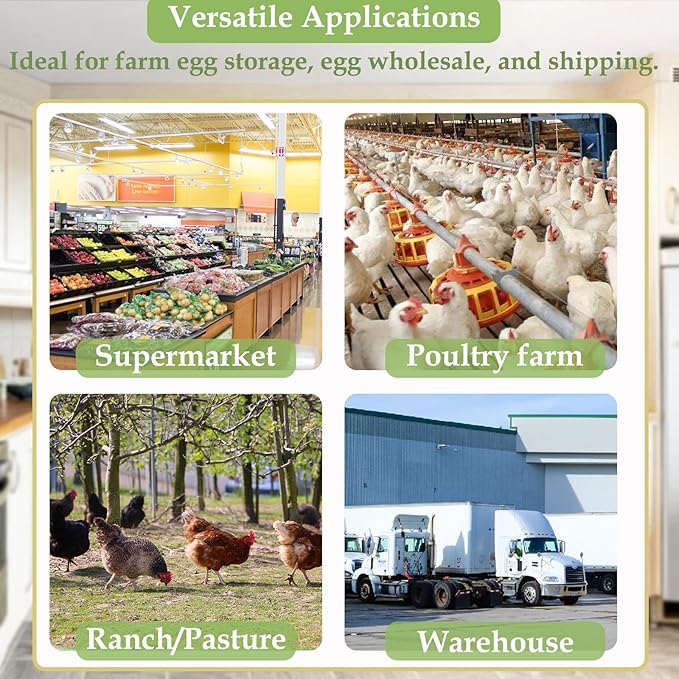 60 PCS Clear Egg Cartons, Egg Cartons Cheap Bulk Plastic Egg Holders for Home Ranch Chicken Farm Market