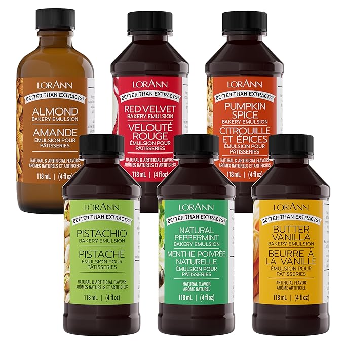 LorAnn Oils Holiday Variety Bakery Emulsion: Assortment of Flavors, Perfect for Enhancing Cakes, Cookies & Desserts, Gluten-Free, Keto-Friendly, Essential for Every Kitchen