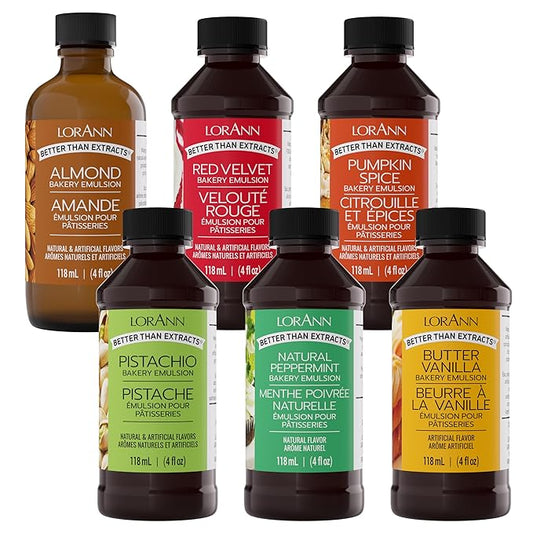 LorAnn Oils Holiday Variety Bakery Emulsion: Assortment of Flavors, Perfect for Enhancing Cakes, Cookies & Desserts, Gluten-Free, Keto-Friendly, Essential for Every Kitchen
