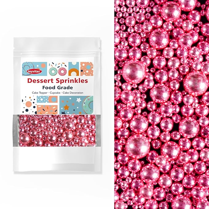 Rose Gold Pearl Sprinkles, Baking Sugar Sprinkles for Cake Decorating, 150g/5.29oz, Mix Size, Cake Decorations, Cupcake, Cookie, Ice Cream Topper, Wedding Party, Christmas Supplies