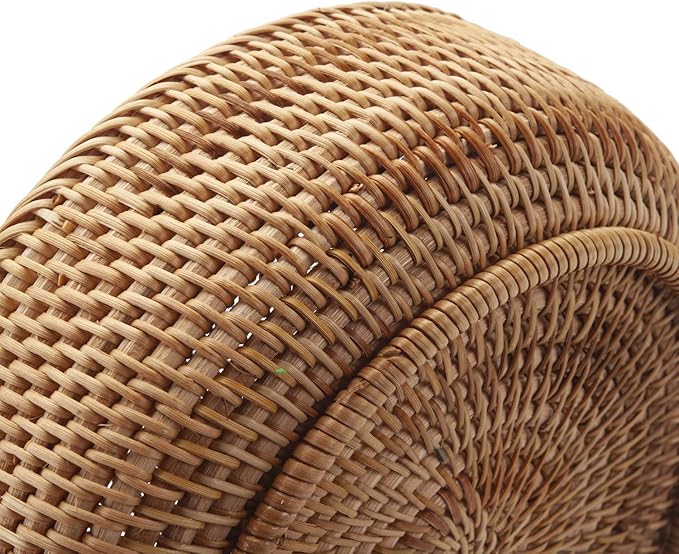 YANGQIHOME Natural Rattan Round Fruit Basket Bowls, Handwoven Storage Serving Baskets, Wicker Organizer for Dinning Room (Set of 3)