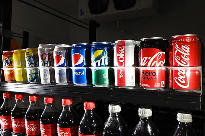 Display Technologies Visi-Slide Gravity Fed Organizer for 12/16oz low ring Beverages on Flat and Angled Shelves in Cold Vaults & Coolers, Drink Organizer (Pack of 2)