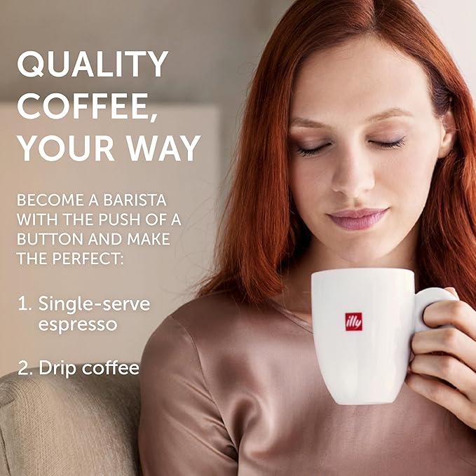 Illy Y3.3 Espresso Machine, Single Serve Coffee Machine for IperEspresso Capsules, Single Cup Espresso Maker (Black)