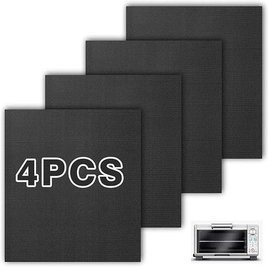 Air Fryer Oven Liners for Breville Mini Smart Oven Air Fryer, Black 4pcs Air Fryer Liners Reusable Baking Mat Compatible with Breville Mini Oven BOV450