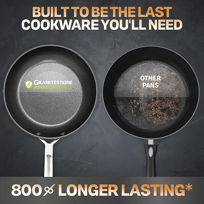 GRANITESTONE 14 Pc Induction Cookware Sets, Kitchen Pots and Pans Set Non Stick, Kitchen Cookware Sets, Nonstick Cookware Set, Non Stick Pots and Pan Set, Hard Anodized, Oven and Dishwasher Safe