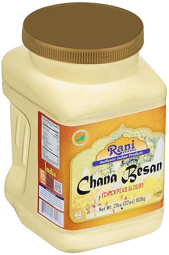 Rani Chana Besan (Chickpeas Flour, Gram) 32oz (2lbs) 908g PET Jar ~ All Natural | Vegan | Gluten Friendly | NON-GMO | Kosher | Indian Origin