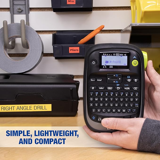 LABELWORKS Epson LW-PX300 Industrial Label Maker for Office – Compatible with Stickers, Magnets, and Shrink Tube, Portable Handheld Design, Label Maker and Tape Only