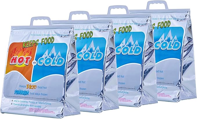 Superio Hot and Cold Insulated Bags for Food Delivery, Grocery Shopping Bags, Food Storage for Hot and Frozen Food for Travel, Disposable Cooler Bag, Reinforced Thermal Lunch Bag (4, 13"x7"x15.5")