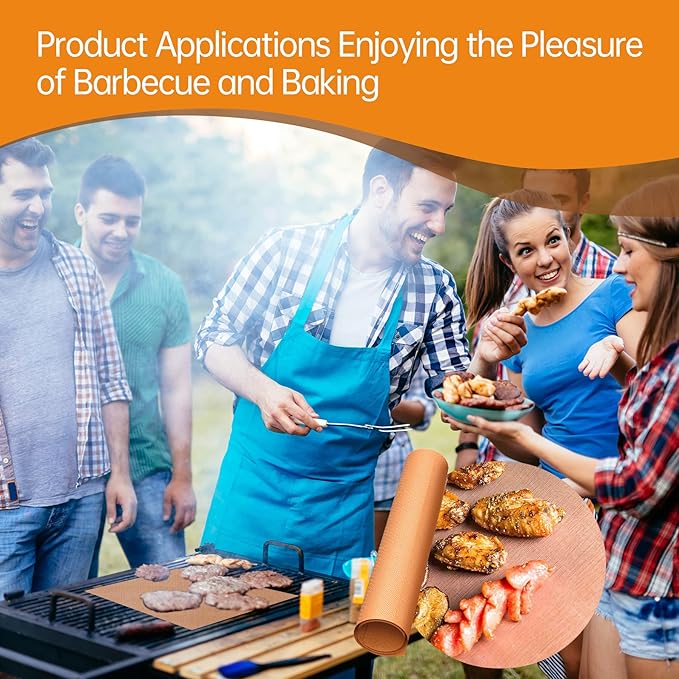 UBeesize 2 Pack Thickened Copper Oven Liners for Bottom of Oven BPA & PFOA Free, Reusable 16x24 Inch Heavy Duty Non Stick Teflon Oven Mats, Fit Electric Gas Toaster Convection Microwave Ovens Grills