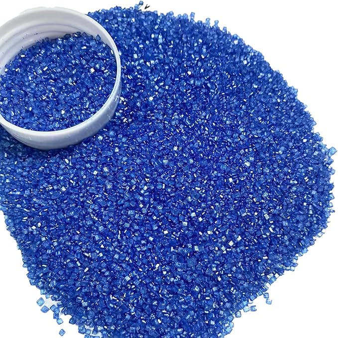 Sentovac Royal Blue Sanding Sugar for Baking Edible Sparkling Sugar Sprinkles Coarse Sugar Crystals for Baking Topping Cake Cookie Cupcake Topper Ice Cream Decoration Supplies 3.2 OZ