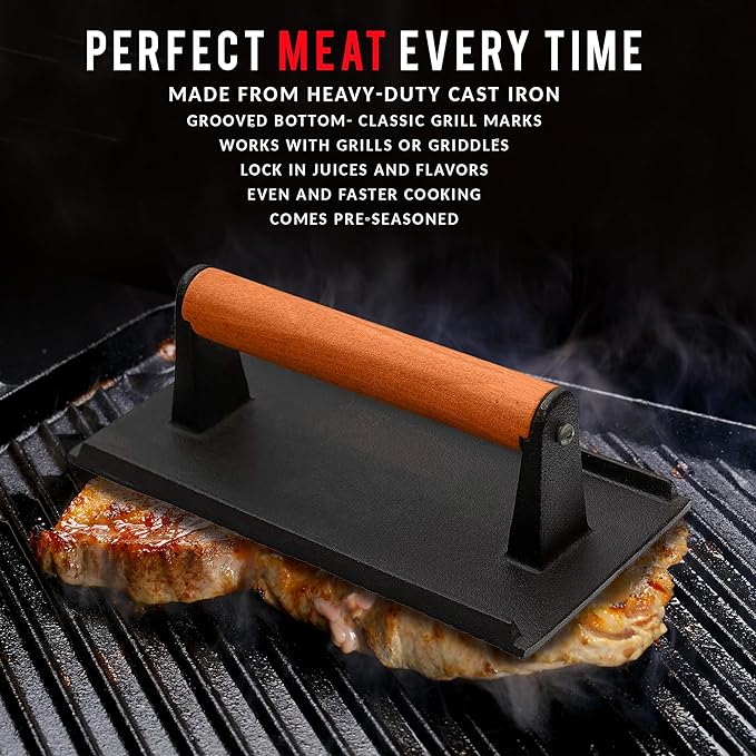 Eggssentials Griddle Breakfast Kit Compatible with Blackstone Griddle, Pancake Batter Dispenser, Bacon Press, 4 Egg Rings & Stainless Steel Spatula - Best for Indoor-Outdoor Cooking.