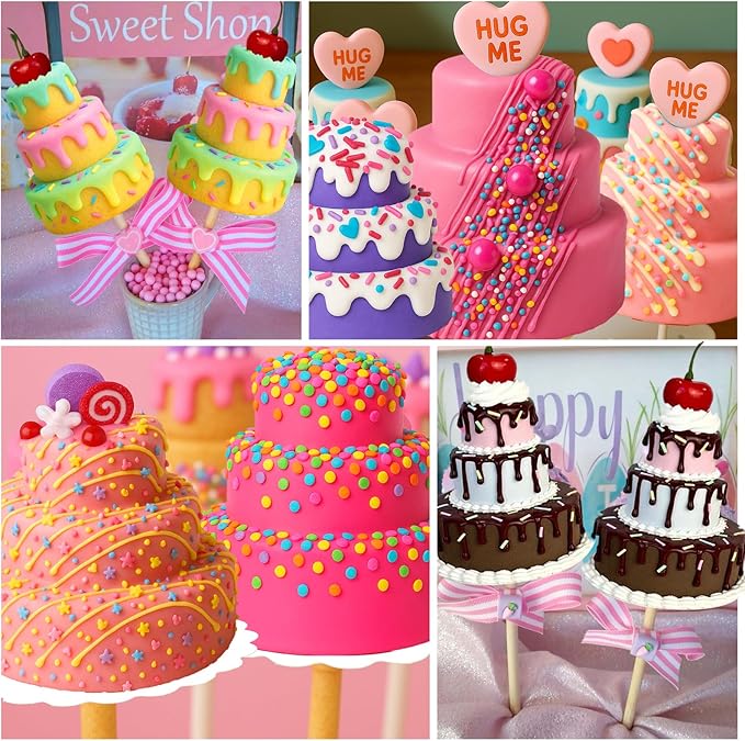 Juome Circle Cake Pop Mold Kit, 6 Cavities Cakesicle Molds Silicone with 100 Sticks & 100 Packaging Bags, Round Cake Pop Maker Supplies Accessories, Baking Tools for Home Baking Desserts