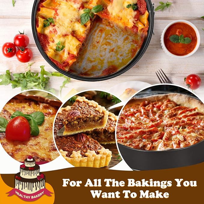 Hiware 8 Inch Non-stick Springform Pan with Removable Bottom - Leakproof Cheesecake Pan