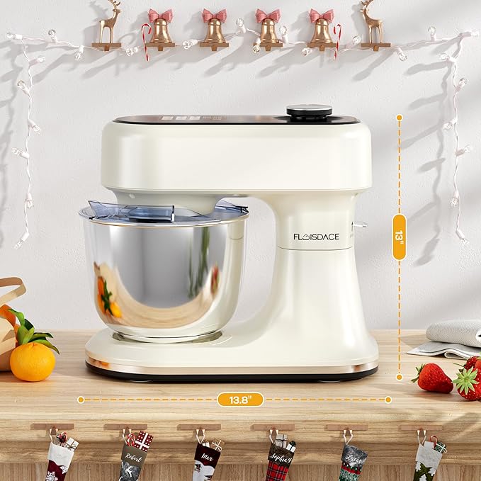 9-IN-1 Stand Mixer, 660W 12-Speed Kitchen Mixer, 5.5QT Bowl Household Food Mixers include Dough Hook, Whisk and Beater, Food Mixer for Most Home Cooks, Kitchen Scale for Baking and Most Home Cooks