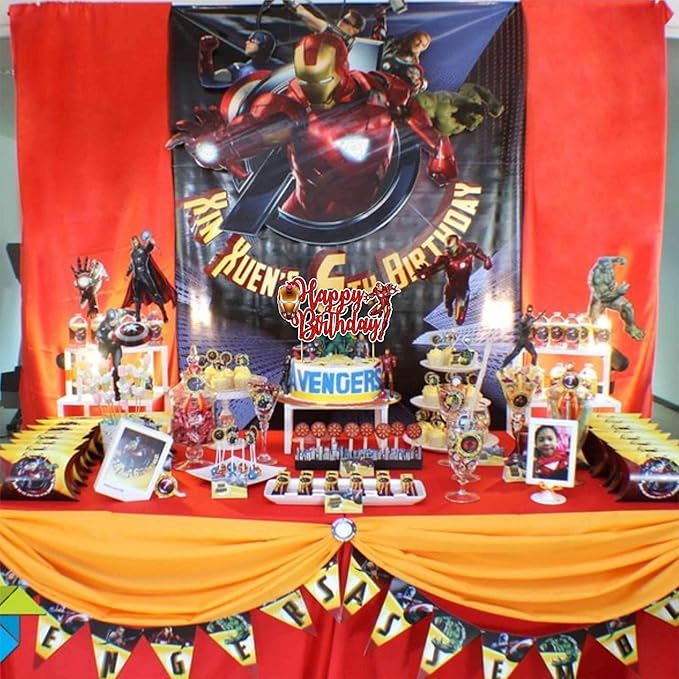 Irn man Happy Birthday Cake Topper - Birthday Decorations.