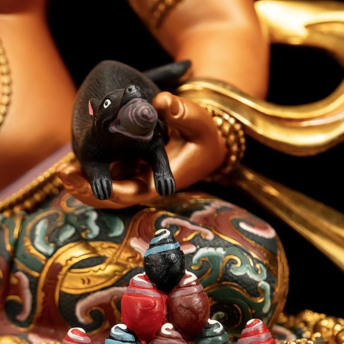 Handmade Brass Buddha Vajrayana Statue, Wax Modeling, Handicraft in Nepal, Feng Shui Decoration attracts Wealth,10.62"