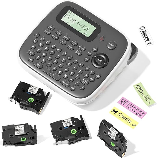 Label Makers, Label Maker Waterproof-Labels, D210S Label Maker Machine with Tapes, Portable Label Machine with Keyboard Powered by Type-C, Handheld Labeler Machine for School Office Organization