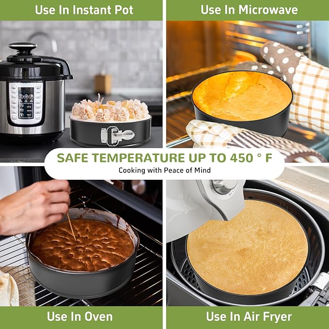 10 Inch Springform Pan with Removable Bottom, Non-stick Round Spring Form Cake Mold Cheesecake Pan For Baking