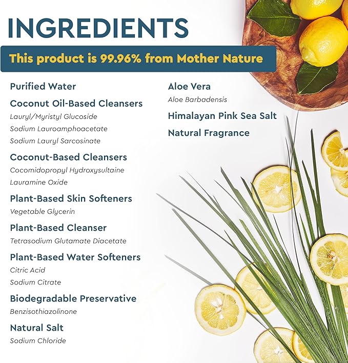 Puracy Natural Dish Soap Refill - Skin-Softening Plant-Based Liquid Dishwashing Detergent Soap, Clean-Rinsing Water-Sheeting Formula (Organic Lemongrass, 48 fl oz)