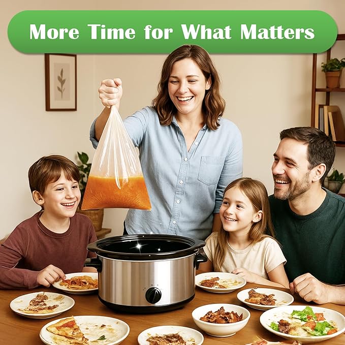 Slow Cooker Liners 3-8 Quarts Disposable Pot Liners 13"x21" Mess-Free Cooking & BPA Free Cooking Bags Suitable for Oval & Round Pots High-Temperature Resistant Liners(40 Liners)