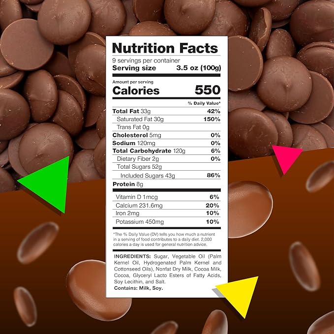 Merckens Milk Chocolate Melting Wafers | 2 Lb Bag | Bulk Baking Candy | Smooth Creamy Coating Discs for Dipping, Molding, Drizzling & Dessert Crafting