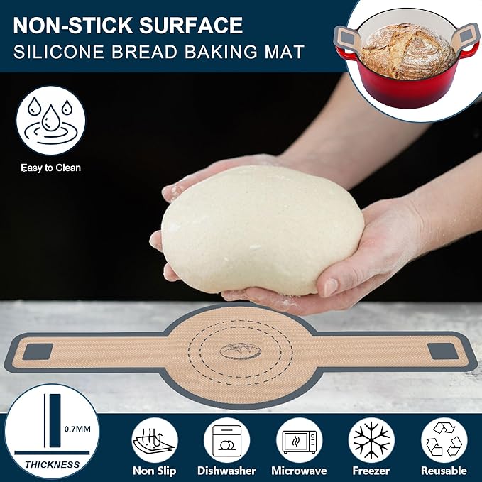 E-far 5 Quart Enameled Cast Iron Dutch Oven, 2 in 1 Dutch Oven Pot with Skillet Lid and Silicone Bread Sling, Ideal for Bread Baking, Cooking, Stewing, Frying, Induction & Oven Safe - Red