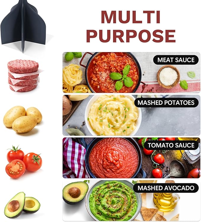 Li&Zhao Ground Beef Chopper Tool - Meat Chopper for Ground Beef Ground Meat Smasher Hamburger Smasher Tool Ground Beef Masher Meat Spatula Chopper Potato Mashers Heat Resistant Nylon for Mix (Orange)