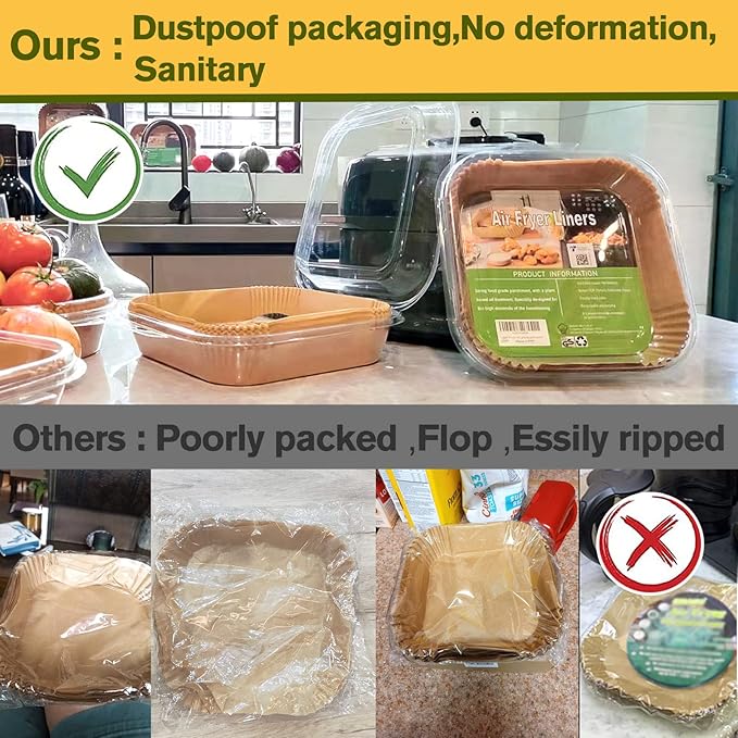 Small Air Fryer Liners for Cosori 2.1qt Air Fryer, Mini Air Fryer Liners Disposable 2 2.1 2.6 3QT, 5.5 Inch Air Fryer Liners