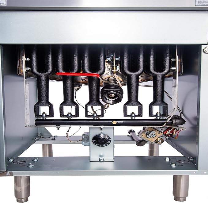 CLIVIA Liquid Propane Deep Fryer, Commercial Floor Fryer with 2 Baskets, 75 lb. Oil Capacity with 5 Burners, Total 150,000 BTU Propane Fryer for Restaurants