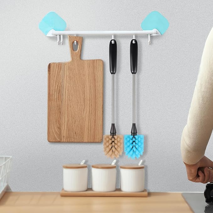 Stainless Steel Long Handle Water Bottle Brush, Flexible Scrubbing Brush for Cleaning Water Bottles, Baby Water Bottles, Glassware, Food Jars, Sports Jugs, Sobriety Jugs, 15 in.