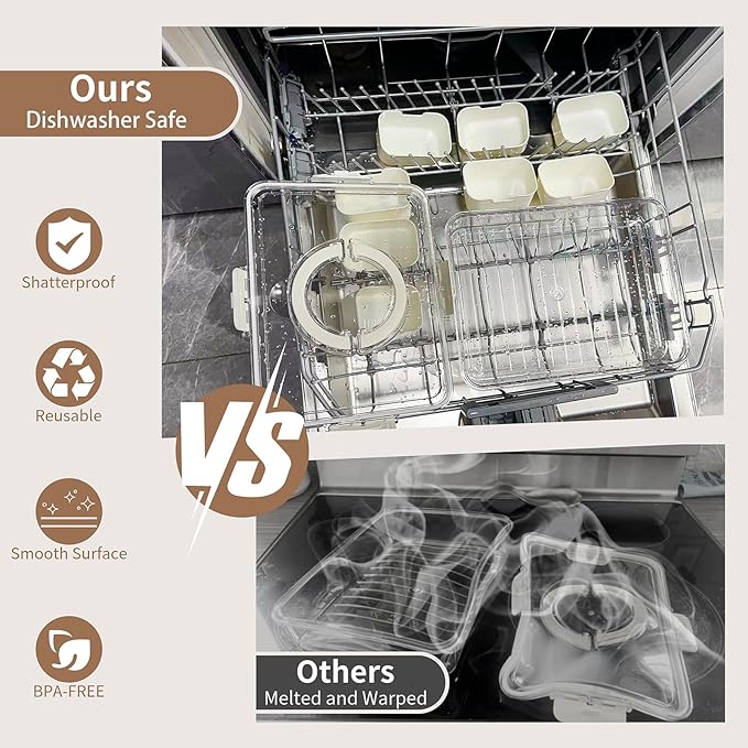 Snack Box Container, Dishwasher Safe Fruit Storage Containers, Divided Serving Tray with Lid for Veggie, Candy and Nuts, Snackle Charcuterie Boxes for Kids, Adults Travel, Party and Picnic (2 Pack)