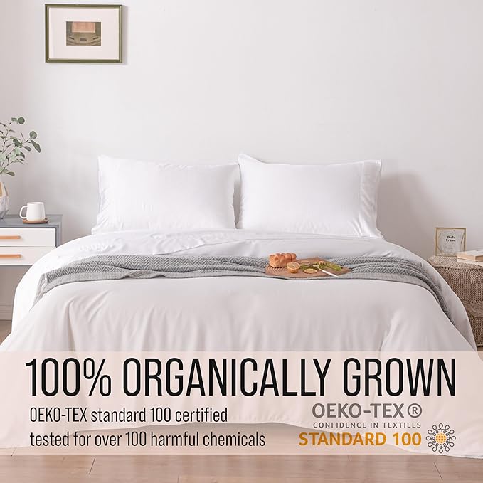 Bella Coterie Luxury Bamboo Viscose Split Top King Size Sheet Set | 100% Organically Grown | Ultra Soft | 34" Split | Cooling for Hot Sleepers | 18" Deep Pocket [White]