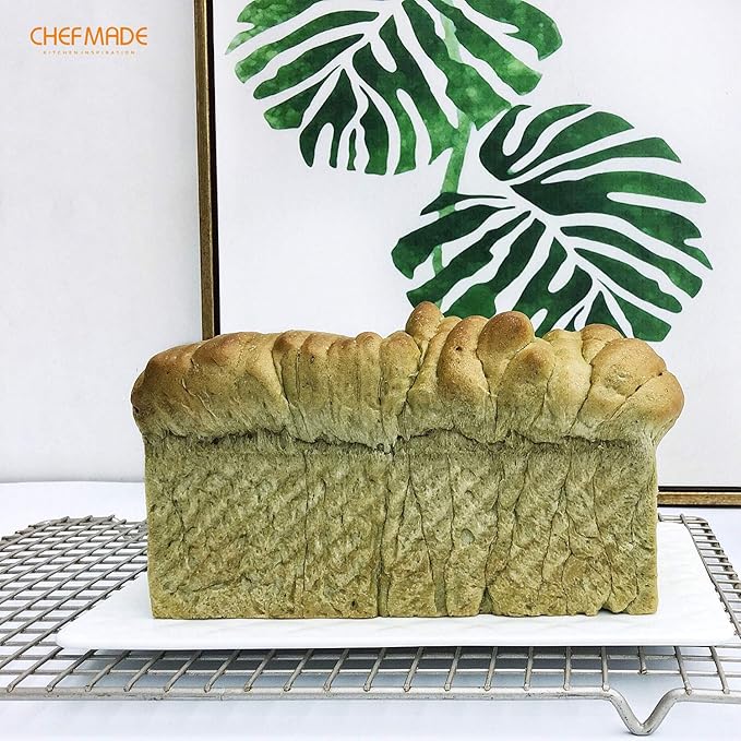 CHEFMADE Mini Pullman Loaf Pan with Lid, 0.66Lb Dough Capacity Non-Stick Rectangle Corrugated Toast Box for Oven Baking 2.8" x 8.1"x 2.8"(Champagne Gold)