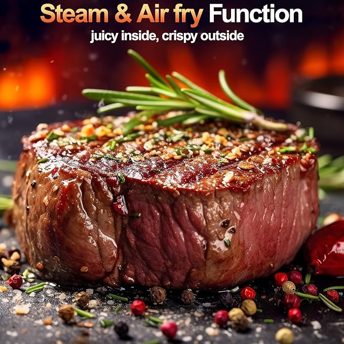 Steam Air Fryer, Non Toxic,12-IN-1 Large Air Fryers with Superior Airflow, Self-Cleaning Smart Digital Fryer, Air Fry, Roast, Reheat, Dehydrate, Air Crisp Technology with 420F for Hot, 7.5 QT