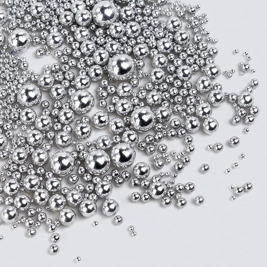 Dazzjoy Silver Pearl Sugar Candy Sprinkles, Edible Pearl Mix Size, 4.58oz, Cake Decoration & Cake Toppers, Baking Cake Decorations, Wedding Party Valentines Easter Supplies